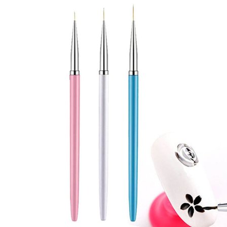 3 stk. Nail Art Liner Pensler, UV Gel Maleri Negle Design Nylon Pensel, Neglemalingspenne
