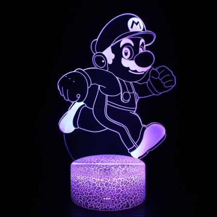 3D-yövalo, 16 väriä jouluvalaistuslahja RGB-kosketuskaukosäädinlelut Super Mario -pöytälamppu lastenhuoneen koristeluun loma-lahjat