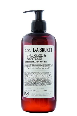 L:A BRUKET 104 Hand & Body Wash Bergamot/Patchouli 450 ml, Skincare, Håndpleje, Håndsæbe