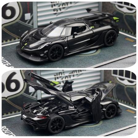 1/32 Koenigsegg Jesko Miniature Diecast Super Legetøjsbil Model Lyd & Lys Døre Kan Åbnes Samling Gave Til Børn Dreng black