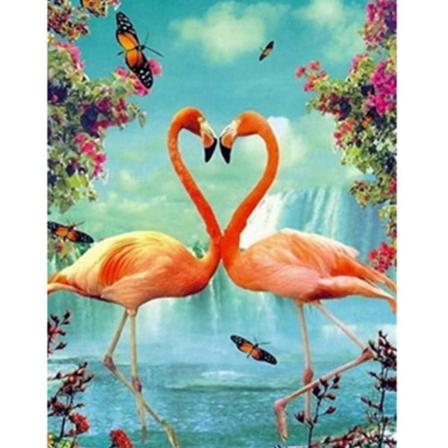 Fullständig 5d Diy Diamond Painting Korsstygn Love Flamingo