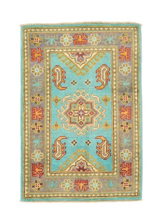 Kazak Fine Rug Hand Knotted 60X89 Brown/Green Afghanistan