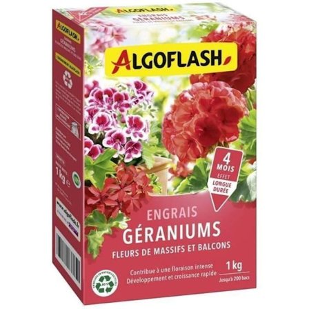 Geranium gödselmedel, blommor av sängar och balkonger - Algoflash naturasol - 1 kg