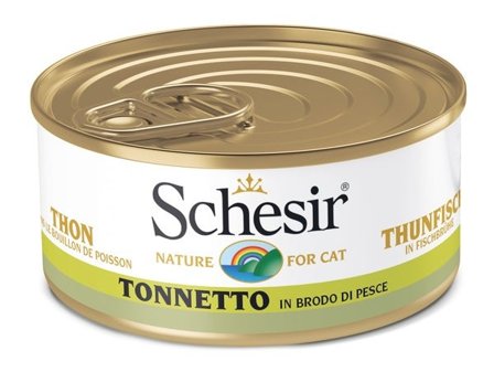 Schesir Tonnetto In Brodo Di Pesce Cibo Umido Gatti Adulti