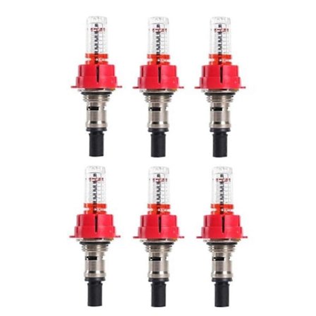 6 stk. Flowmåler til gulvvarmefordeler, visuel flowovervågningsregulator til gulvvarmesystemer (1/2)