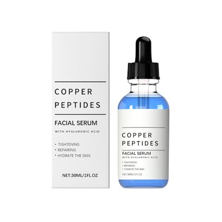 Kobberpeptid Ansigts Serum - Indeholder GHK-Cu og Hyaluronsyre - Anti-age ansigtsserum, der reducerer fine linjer og forbedrer hudens elasticitet.
