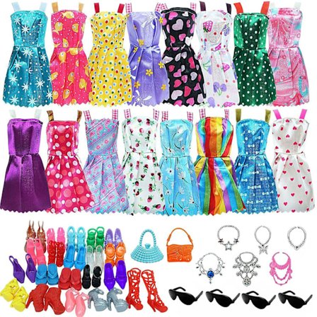 Barbie Dukkeklærpakke Kjoler Sko Tilbehørsett