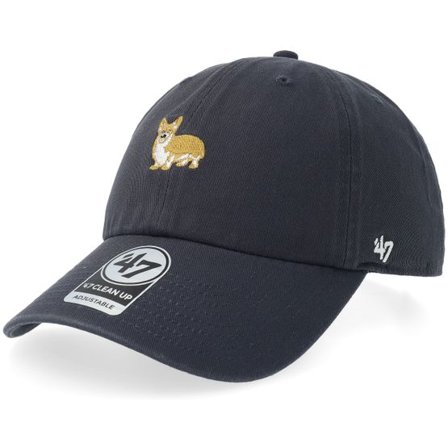 47 Brand - Blå unconstructed Keps - Base Runner Clean Up Cap-Dog-Vintage Navy Dad Cap @ Hatstore