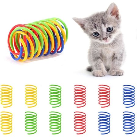 40 stk Fjærleker for Katter, Plastspiralfjærer, Nyhet Gave Pe