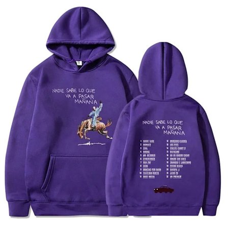 Bad Bunny Nyt Album Nadie Sabe Lo Que Va Pasar Manana Sweatshirts Street Hættetrøjer Tøj Casual Pullovers 90'er Bad Bunny Hættetrøje