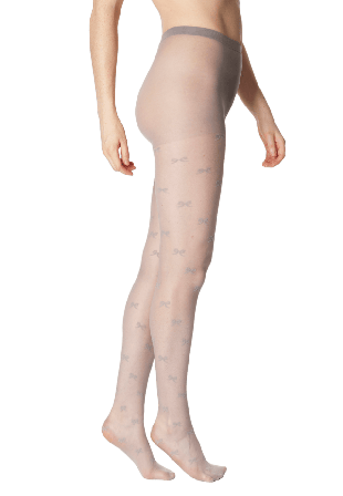 Å WOMAN Strumpbyxor med rosetter, 20 den Grå L