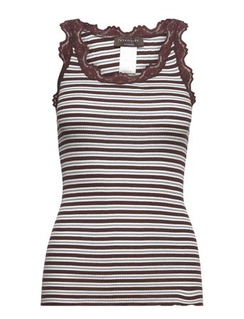 Silk Top W/ Lace T-shirts & Tops Sleeveless Multi/mønstret Rosemunde