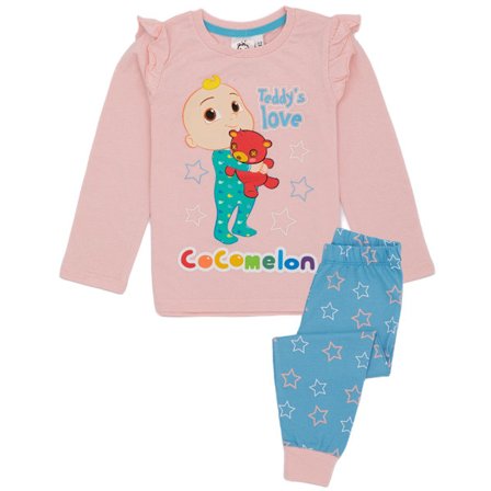 Cocomelon Pyjamas med långa ärmar för flickor 4-5 år Rosa/Blå
