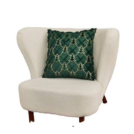 Festlig julepudebetræk - Blødt plys julepudebetræk, 40x40 cm Green