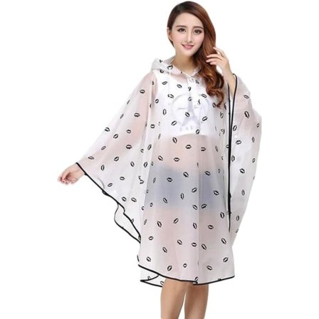 1st EVA Raincoat Poncho med huva för cykling, svarta läppar