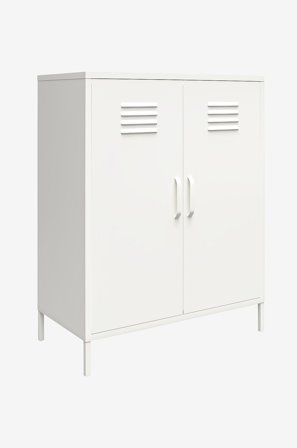 Dorel Home - Skab med 2 døre Metal Mission District - Hvid - Kommoder - Fra Homeroom