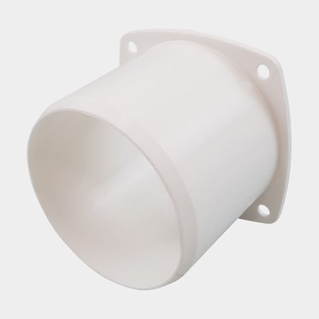 Rejilla de ventilación Roca, plástico, con adaptador de manguera de 3" (74 mm), blanco