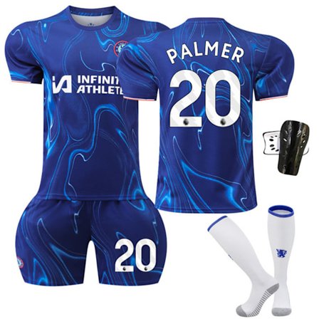 2024-25 Chelsea hjemme fodboldtrøje Palmer trøje+sok+beskyttelsesudstyr