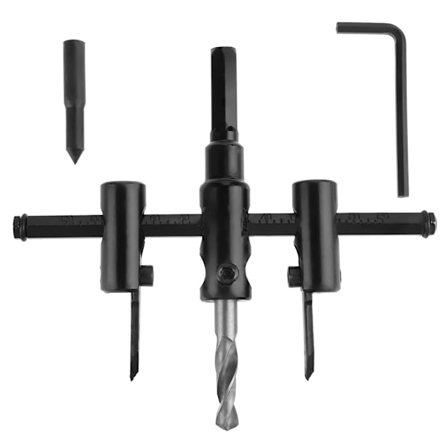 Justerbar Svart Cirkel Hålsåg Borr Set 30-120mm DIY Träbearbetningsverktyg