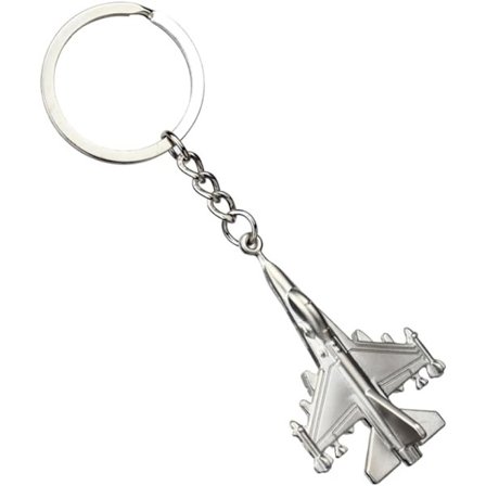 Silver Metallflygplansnyckelring med rostfritt stål