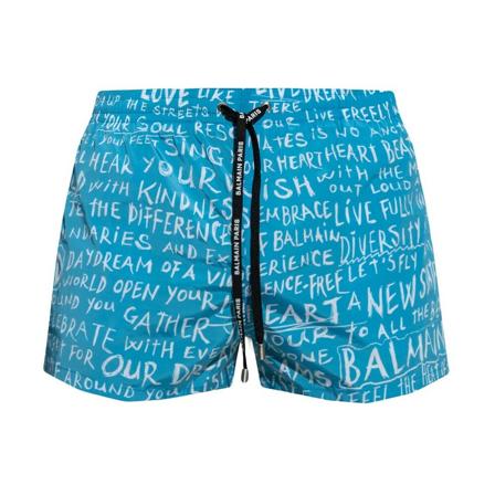 Balmain, Swimwear Blauw, Heren, Maat:XS