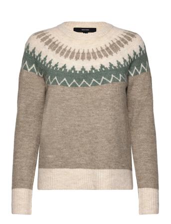 Vmsim Ls Nordic Pullover Ga Rep Lcs Pullover Beige Vero Moda*Betinget Tilbud
