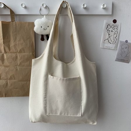 Kanvasväska axelväska VIT - spot försäljning