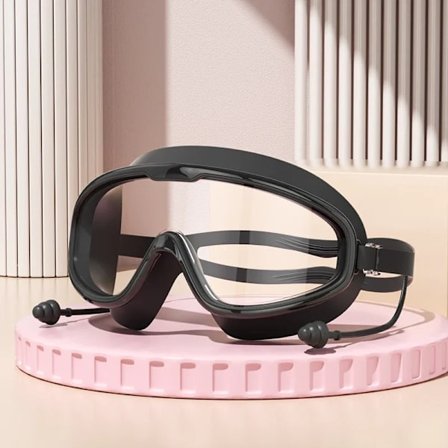 Utomhus Simglasögon Anti-Imma Bred Synfält Dykglasögon med Öronproppar för Vuxna Ungdomar Vattendykglasögon