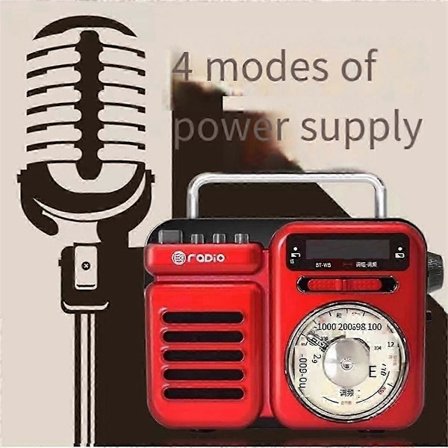 Bluetooth Højttalere Bærbar Nødradio FM AM Alarm Radio Solopladning Musikafspillere Lommelygte Re