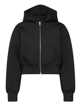 Weekday Loose Fit Scuba Zip Hoodie - Black - XS