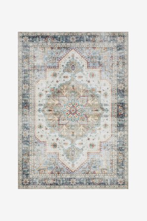 KM Home - Matta Tarfaya - Blå - Slätvävda mattor - 240X340 - Från Homeroom