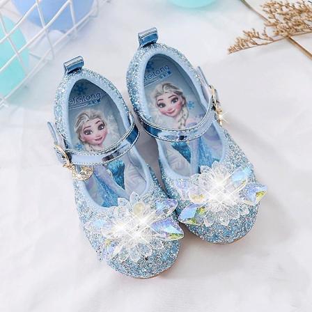 Jäädytetyt Elsa-sandaalit Prinsessakengät, liukumattomat kristallikenkä Blue 27-Insole 17.5CM