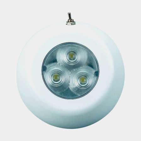 Taklampa, utanpåliggande, LED, Ø88 mm, 12 V, med vitt sken