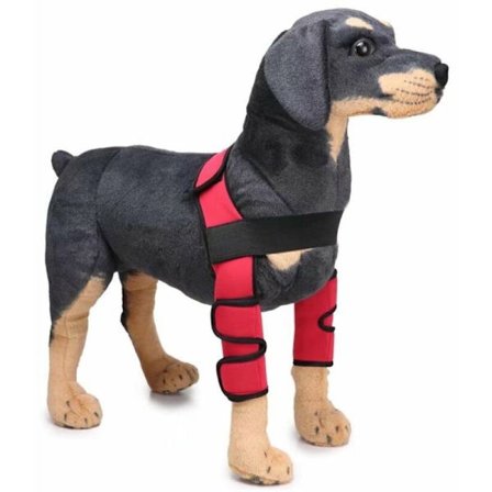 Knäskydd för hundar, hundbensskydd, hundbensskydd, husdjursskydd, hundkirurgiskt skadeskydd (röd L)