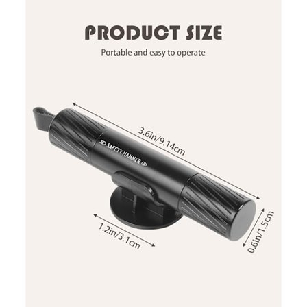 Safe Pro X Bil Nødhammer, Automatisk Vindushammer For Land Og Undervann Svart Black