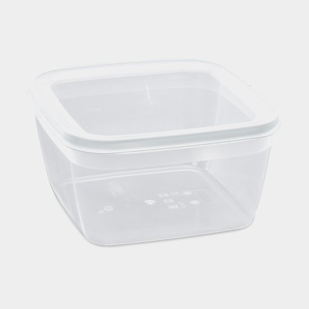 Madkasse Nordiska Plast Cook It Kvadrat, transparent/hvid, 2.5 liter