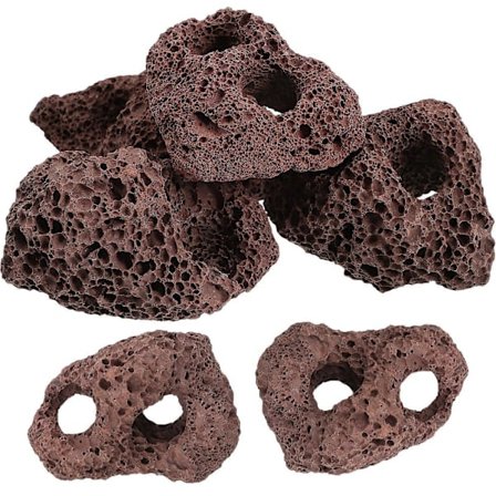 6 stk. Akvarium Vulkansk Sten Dekorativt Akvarie Vulkanske Sten Plantefikserings Ornamenter