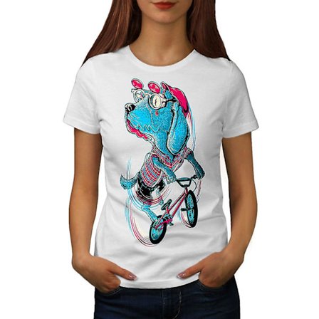 Hippie Dog Ride Biker Whitet-shirt för kvinnor