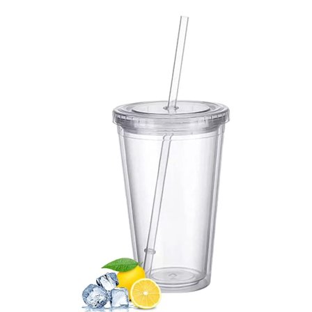 Drickmugg med lock och sugrör