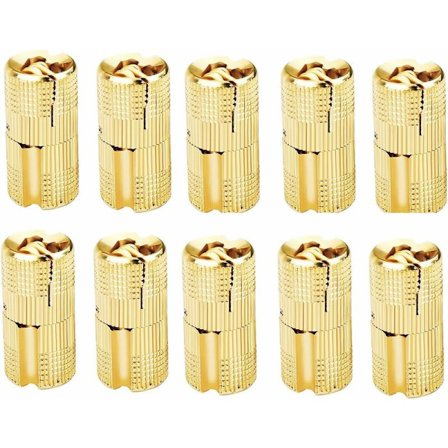 10 stk 10MM Ren Kobber Skjulte Sporede Hengsler Sylindriske Hengsler, Messing Skjulte Hengsler Skjulte Tynne Hengsler, For Hjemmemøbler