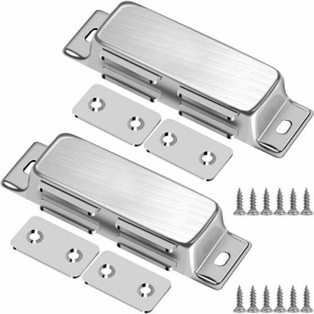 Magnetiske låser 2 stk rustfritt stål med skruer for skuffeskap vinduer kompatible med møbler skyvedør