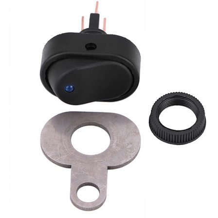 12V Motorcykel Scooter LED Forlygte Hovedlampe Tænd / Sluk Kontakt med Blå Indikator D Type