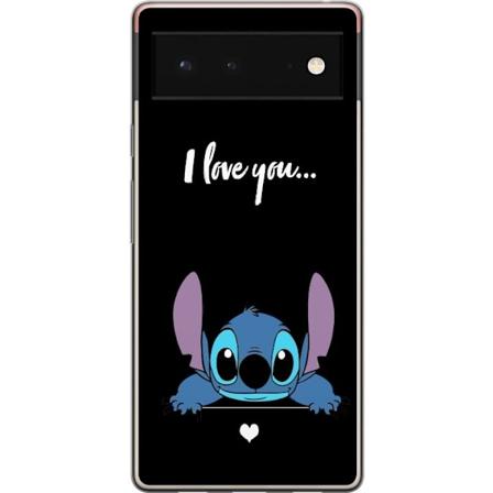 Google Pixel 6 Gjennomsiktig deksel Stitch Jeg Elsker Deg
