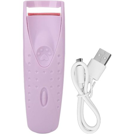 Oppvarmet øyenvippebøyer, elektrisk langvarig oppvarmet øyenvippebøyer for naturlige vipper, håndholdt USB C oppladbar krølltang (lilla)