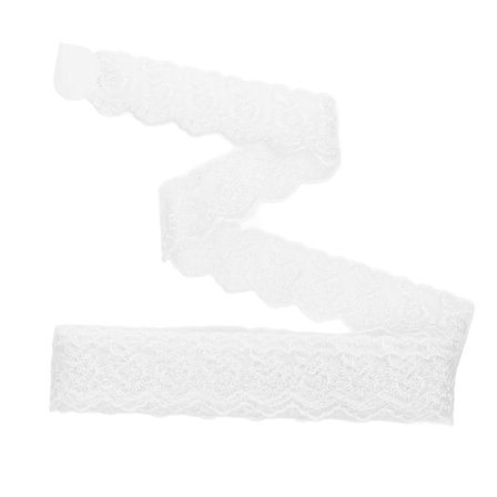 Mjukt elastiskt spetsband 10 meter vitt för sömnad av kläder, bröllopsfestdekoration, presentinslagning