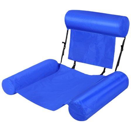 Oppustelig Flydende Stol - Blå Vand Lounger til Pool Strand Luftmadras Kompatibel med Ethvert Mærke