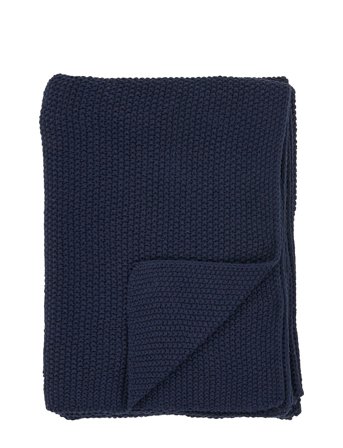 House Nordic Sira - Blanket - Plaid, Cotton, Dark Blue 130X170 Cm - Blue - 130X170CM