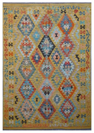 Kilim Afghan Old Style Rug Oriental Brown/Dark Yellow (Wool, Afghanistan)