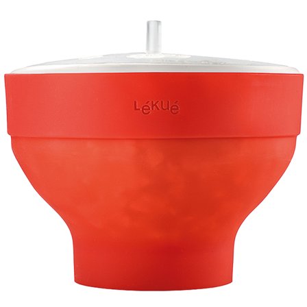 Lékué Popcornmaskine XL + 4 skåle, rød | KitchenOne