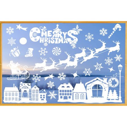 Vita juldekorationer, jul fönsterdekaler, jul